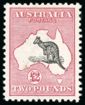 Stamp of Australia » Commonwealth of Australia 1913-14 Kangaroo £2 black & rose mint h.r.