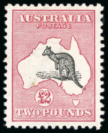 Stamp of Australia » Commonwealth of Australia 1913-14 Kangaroo £2 black & rose mint h.r.