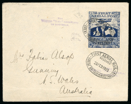 Stamp of Australia » Commonwealth of Australia 1920 (Feb 26) Ross Smith England to Australia flight cover