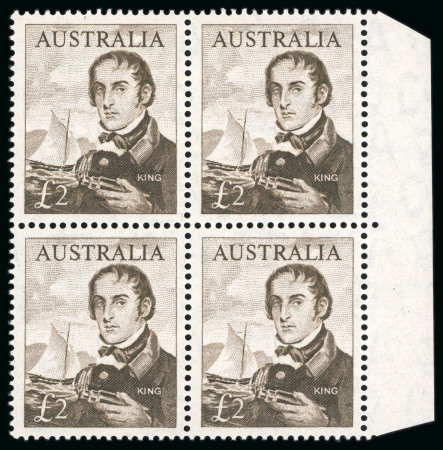 Stamp of Australia » Commonwealth of Australia 1963 Navigators 4s to £2 in mint n.h. blocks of four
