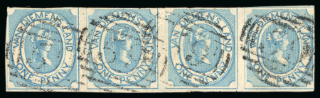 Stamp of Australia » Tasmania 1853 Courier 1d pale blue on yellowish paper with all