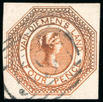 Stamp of Australia » Tasmania 1853 Courier 4d orange pl.I, pos.9, used