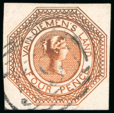 Stamp of Australia » Tasmania 1853 Courier 4d orange pl.I, pos.9, used