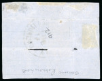 Stamp of Egypt » 1872-75 Penasson 2pi. yellow, vertically bisected, neatly tied on fragment