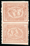 Stamp of Egypt » 1874 Bulaq 5pa. brown, perf. 12 1/2, mint vertical tête-bêche pair,