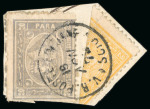 Stamp of Egypt » 1874 Bulaq 20pa. slate blue, perf. 13 1/3 x 12 1/2, used diagonally