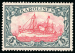Stamp of Germany » German Colonies » Caroline Islands 1900-10, 5m Yacht tied to small piece by clear Ponape