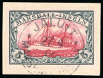 Stamp of Germany » German Colonies » Marshall Islands 1901-16, 5m Yacht tied to small piece by clear Jaluit cds
