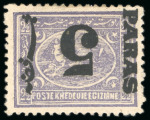 Stamp of Egypt » 1879 Surcharges 5pa. on 2 1/2pi. violet, perf. 12 1/2 x 13 1/3, mint
