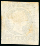 Stamp of Gambia 1869-72 No wmk Cameo 6d blue, unused, good to very