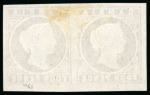 Stamp of Gambia 1869-72 No wmk Cameo 4d brown mint pair