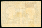 Stamp of Gambia 1869-72 No wmk Cameo 6d deep blue mint pair, strong