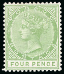 Stamp of Trinidad and Tobago » Tobago 1880 CC 4d yellow-green, unused, fine (S.G. £300).