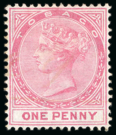 Stamp of Trinidad and Tobago » Tobago 1879-80, 1d rose unused, two singles in different shades,