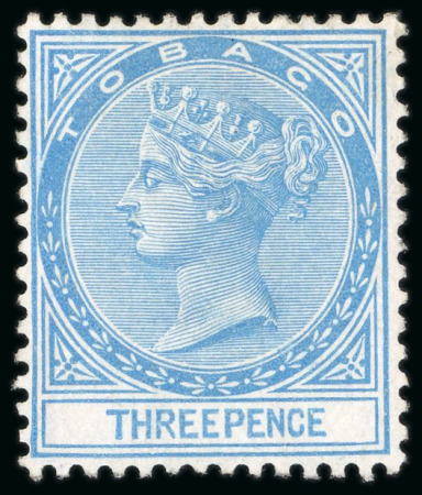 Stamp of Trinidad and Tobago » Tobago 1879-80, 3d Blue, unused, fine (S.G. £150).