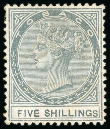 Stamp of Trinidad and Tobago » Tobago 1879 CC 5s slate, unused, fine (S.G. £900)