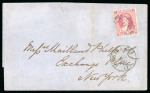 Stamp of Bahamas 1863-77, 4d dull rose tied to 1870 (Jul 23) wrapper to the USA