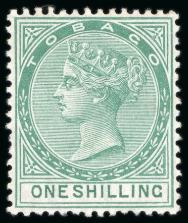 Stamp of Trinidad and Tobago » Tobago 1879 1s green mint h.r., well centred with fresh colour