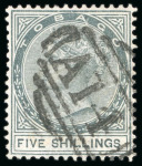 Stamp of Trinidad and Tobago » Tobago 1879, 5s slate used with clear "A14" numeral
