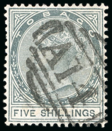Stamp of Trinidad and Tobago » Tobago 1879, 5s slate used with clear "A14" numeral