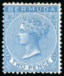 Stamp of Bermuda 1865-1903 Wmk CC group incl. 6d dull purple on cover front to Nova Scotia