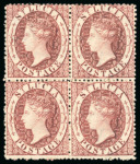Stamp of St. Lucia 1860 Wmk Small Star group incl. (1d) mint block of four