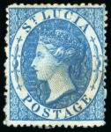 Stamp of St. Lucia 1860 Wmk Small Star group incl. (1d) mint block of four