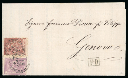 Stamp of Egypt » 1872-75 Penasson 5pa. brown and 10pa. mauve, both tied on 1873 (9.2) printed 