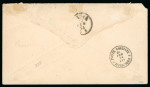 Stamp of Egypt » 1872-75 Penasson 20pa. blue and 2pi. yellow, on 1874 (21.2) tied on cover