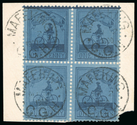 Stamp of South Africa » Mafeking 1900 Major Goodyear 1d block of four tied to piece by neat Mafeking MY 2 1900 cds