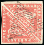 Stamp of South Africa » Cape of Good Hope 1861 Woodblock 1d vermilion pair, neat barred triangle cancel