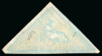 Stamp of South Africa » Cape of Good Hope 1853, 1d pale brick red on deeply blued paper used