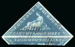 Stamp of South Africa » Cape of Good Hope 1853, 4d deep blue on deeply blued paper used