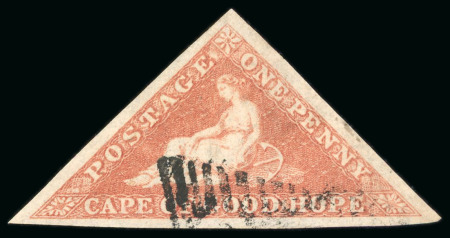 Stamp of South Africa » Cape of Good Hope 1853, 1d orange-brown on slightly blued paper, used