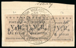 Stamp of Uganda 1896 (Nov) 1R pair and 8a, each with manuscript "Consular",
