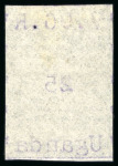 Stamp of Uganda 1896 (Jun) "V.96.R" 25c unused, showing dividing lines on all sides