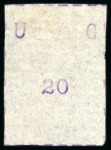 Stamp of Uganda 1895 (Nov) 20(c) violet unused, showing dividing lines on all sides