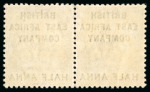Stamp of Kenya, Uganda and Tanganyika » British East Africa 1890 1/2a on 1d mint n.h. pair, very fine, unusual