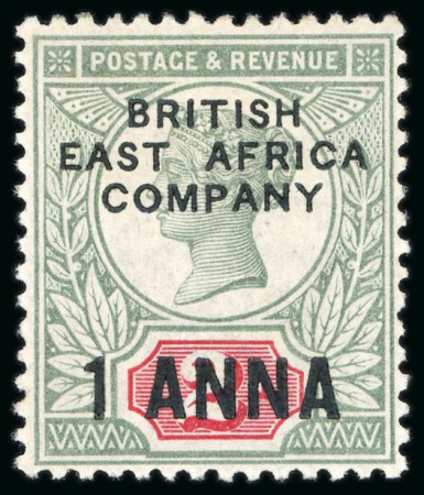 Stamp of Kenya, Uganda and Tanganyika » British East Africa 1890 1a on 2d mint h.r., fine and fresh (S.G. £500).