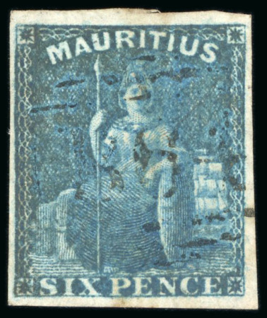 Stamp of Mauritius 1859 Britannia 6d, fine to large margins, cancelled