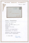 Stamp of Denmark 1851, 2rbs Thiele Second Printing, pl.I pos.29, with good to large margins, used on printed matter entire