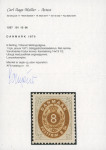 Stamp of Denmark 1870-74 8sk dark chocolate brown and bluish grey, 1st printing, mint n.h.