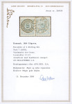 Stamp of Denmark 1864-70 2sk light green-blue line perf.12 1/2 in pair with crisp "233" duplex of Holstebro