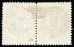 Stamp of Denmark 1864-70 2sk light green-blue line perf.12 1/2 in pair with crisp "233" duplex of Holstebro