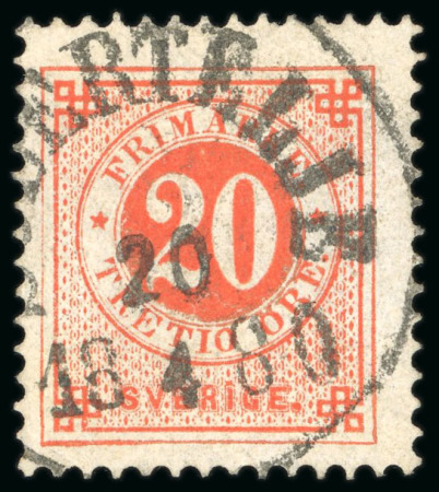 Stamp of Sweden 1877-79 Ring Type 20öre "TRETIO" instead of TJUGO" error