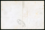 Stamp of Norway 1855 Coat of Arms 4sk blue, very good to large margins, tied to 16.12.1856 wrapper from Christiana