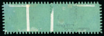 Stamp of Finland 1866-67 8p black on green paper, roulette III, in used strip of four