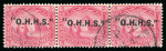 Stamp of Egypt » Officials 1913 OHHS: 5m. rose-carmine, used horizontal strip of