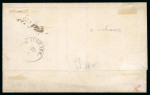 Stamp of Finland 1866-67, 8p on ordinary green paper, roulette III, two examples plus a 40p on ordinary paper, roulette III, tied to cover to Germany