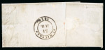Stamp of Belgium 1849 Epaulettes 10c brown, fine to very good margins, tied by neat "113" numeral of Tamisse to small wrapper